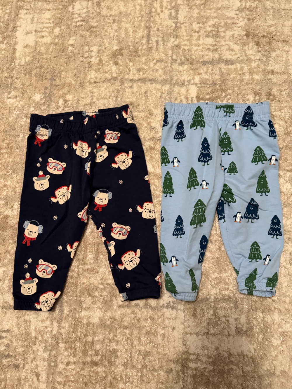 Garanimals Toddler Jogger Pants - Navy & Light Blue with Holiday Prints size 12M